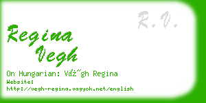 regina vegh business card